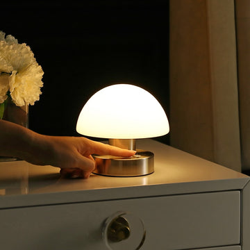 Zoe 5.75" Bohemian Farmhouse Iron Rechargeable Integrated LED Table Lamp - JONATHAN Y